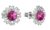 Evolution Group Stříbrné náušnice Kytičky s krystaly Swarovski 51042.3 fuchsia