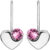 Evolution Group Stříbrné srdíčkové náušnice s krystaly Swarovski 31299.3 Rose