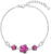 Evolution Group Stříbrný náramek s krystaly Swarovski Fuchsia 33112.1