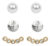 Levien Náušnice Set Ear Cuff 4 v 1 Gold Crystal White