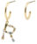 PDPAOLA Pozlacené asymetrické náušnice písmeno „R“ AR01-268-U