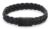 Rebel&Rose Černý kožený náramek Braided Black Black RR-M0026-B 17,5 cm – M